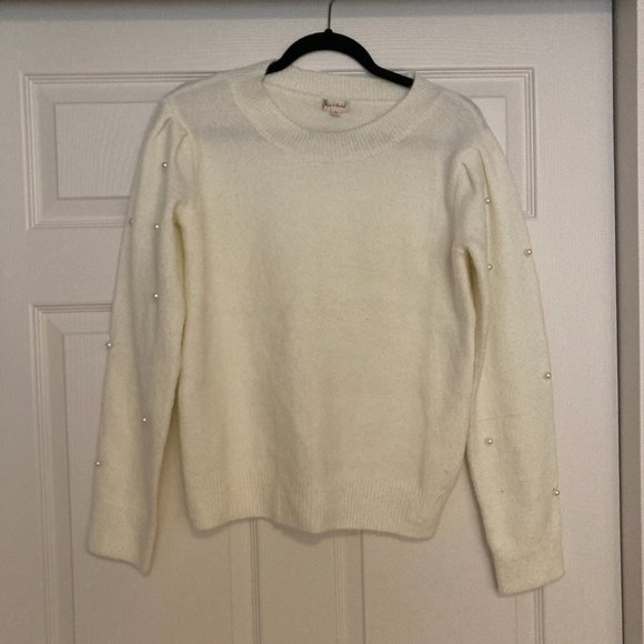 Saige by Hem & Thread Pearl Sweater - in Cream/Ivory - Picture 4 of 9